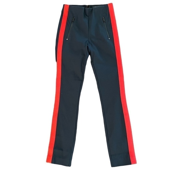 Rag & Bone Simone Side-Stripe Equestrian Stretch Pants, Navy & Red, Size 0 - Picture 5 of 12